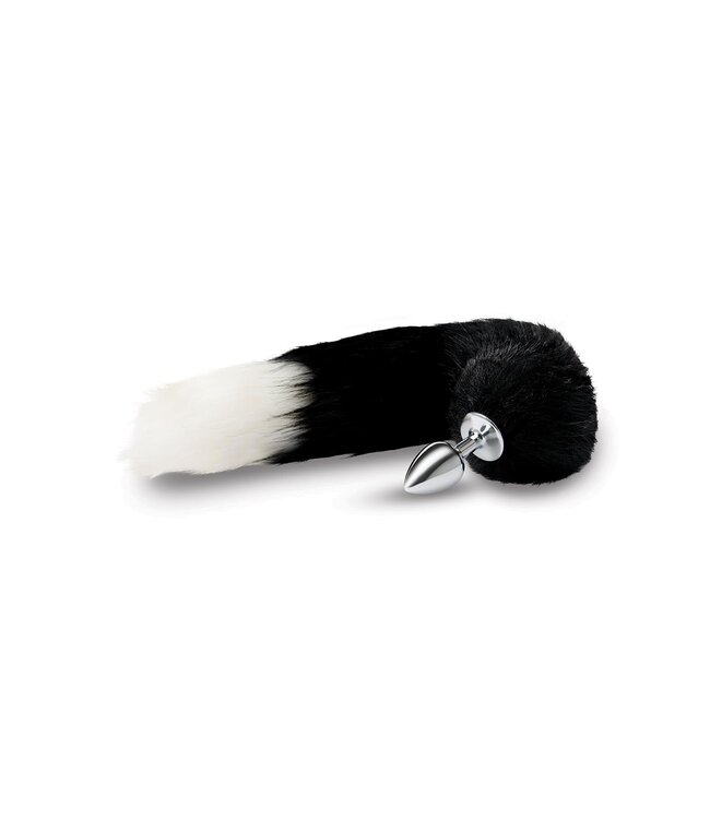 Whipsmart WHIPSMART 2,5 INCH METAL PLUG WITH 14 INCH BLACK INDIGO FOX TAIL