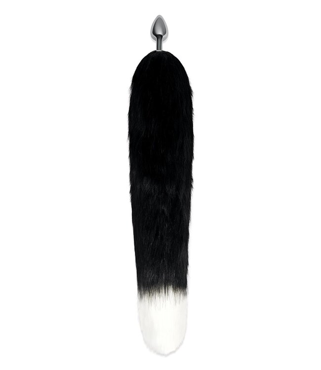 Whipsmart WHIPSMART 2,5 INCH METAL PLUG WITH 14 INCH BLACK INDIGO FOX TAIL