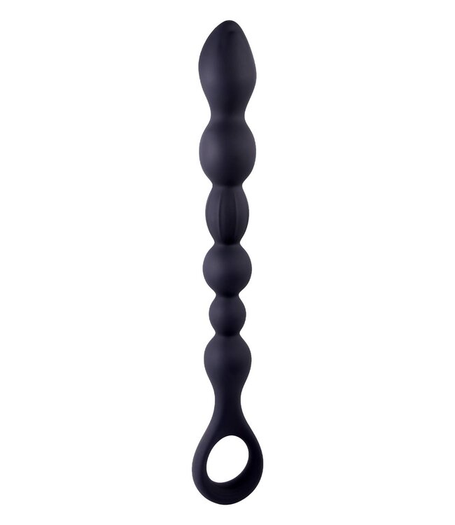 NMC NMC 10 INCH RIBBED SILICONE ANAL BALL BEADS BLACK