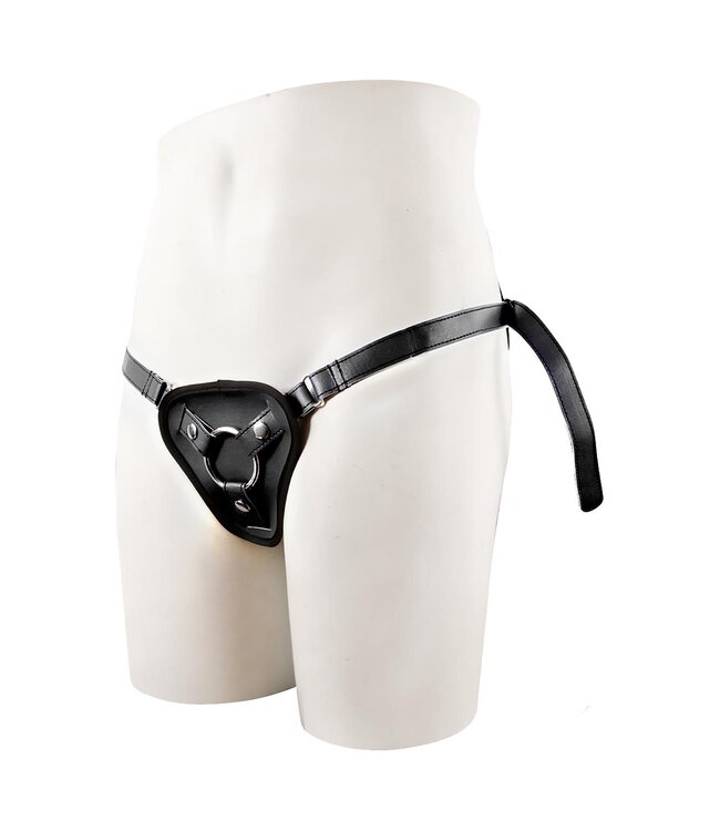 NMC STRAPON BLACK PU HARNESS WITH TWO RINGS