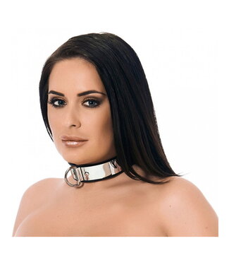 Rimba Rimba - Lederen halsband met metaal en hangslot