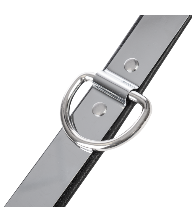 Rimba Rimba - Lederen halsband met metaal en hangslot