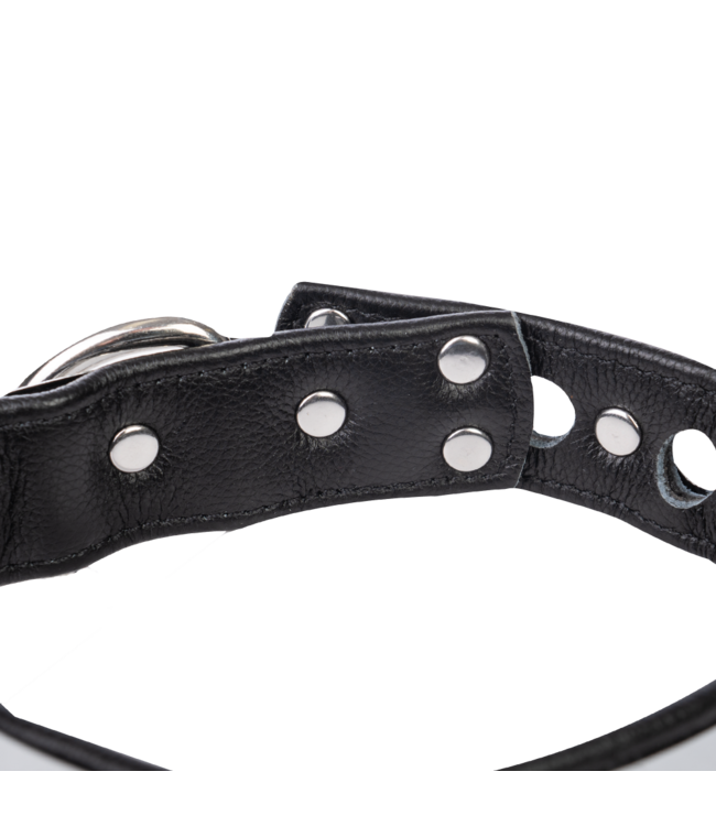 Rimba Rimba - Lederen halsband met metaal en hangslot