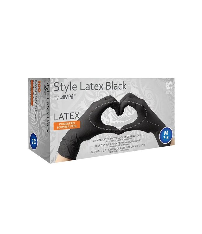 Rimba Rimba Latex Play - Latex Wegwerphandschoenen (100 stuks) - Zwart