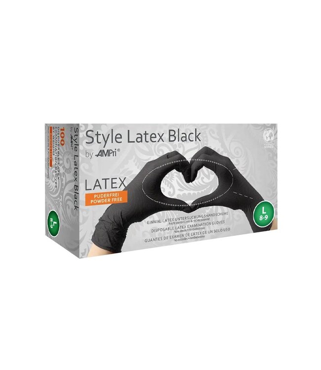 Rimba Rimba Latex Play - Latex Wegwerphandschoenen (100 stuks) - Zwart