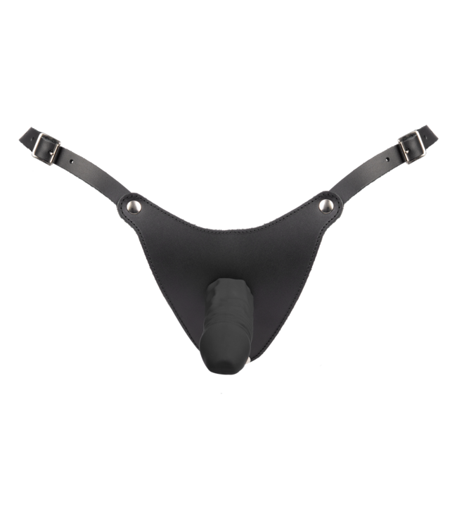 Rimba Rimba - Voorbind string met latex dildo (3,5 x 12 cm)