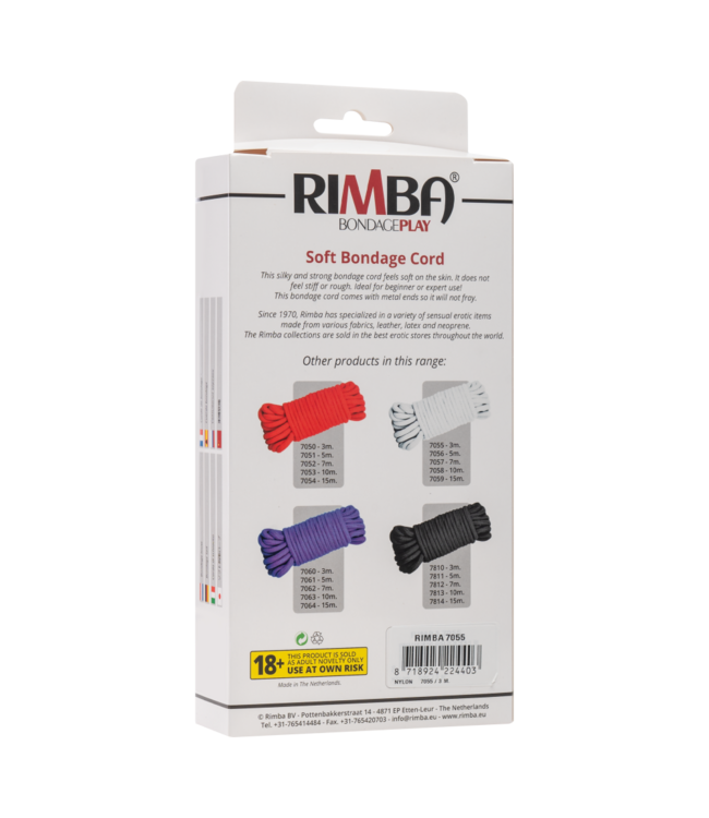 Rimba Rimba - Zacht Japans bondage touw, 3 m, 100% Nylon