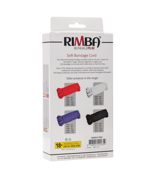 Rimba Rimba - Zacht Japans bondage touw, 3 m, 100% Nylon