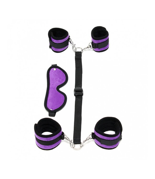 Rimba Rimba - Softbondage Hand naar Enkel boeienset met Masker