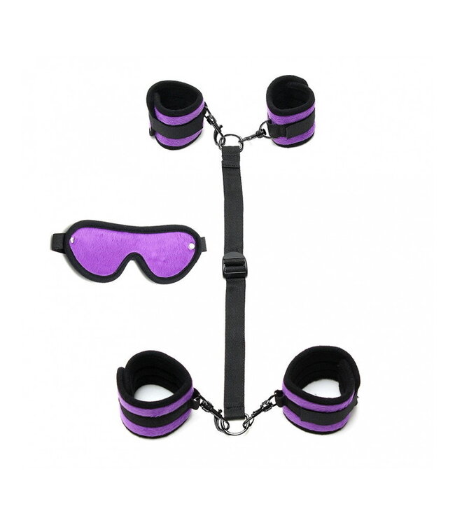Rimba Rimba - Softbondage Hand naar Enkel boeienset met Masker