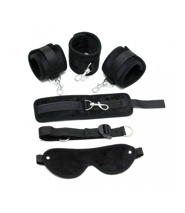 Rimba Rimba - Soft Bondage set met klittenband en masker (6 delig)