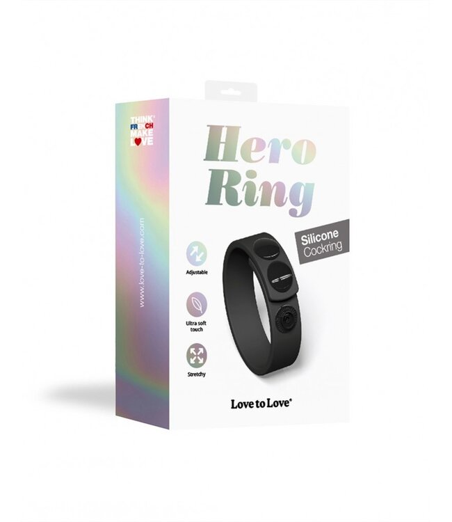 Rimba Love to Love - Hero Ring - Verstelbare Cock Ring - Zwart
