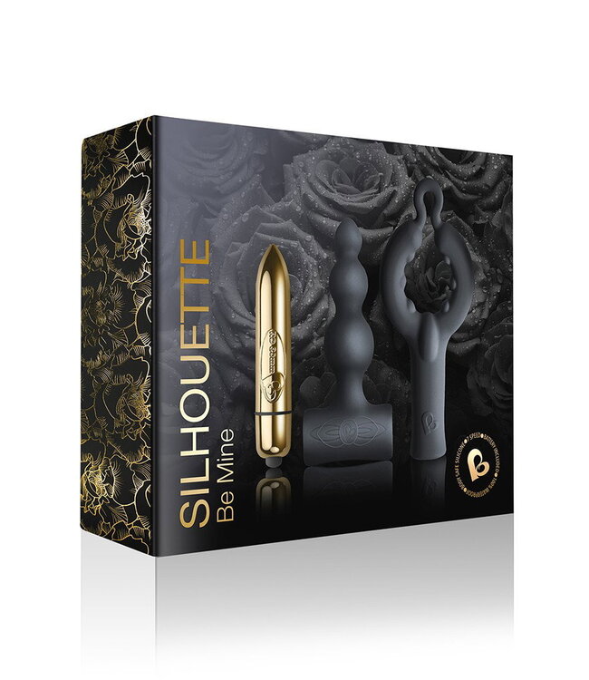 Rimba Rocks-Off - Be Mine Set - Cockring, Bullet en Anaal Vibrator - Zwart / Goud