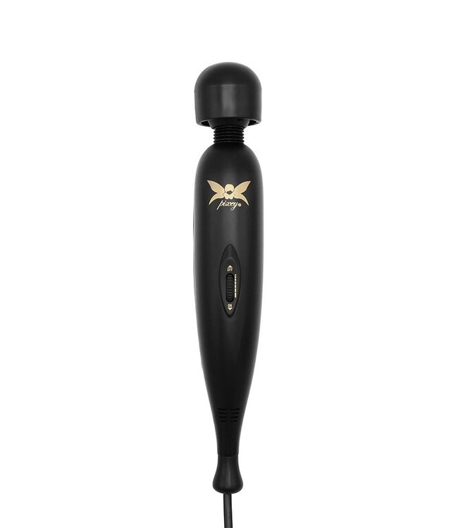 Rimba Pixey - Pixey Turbo - Wand Vibrator met 2 Opzetstukken - Zwart