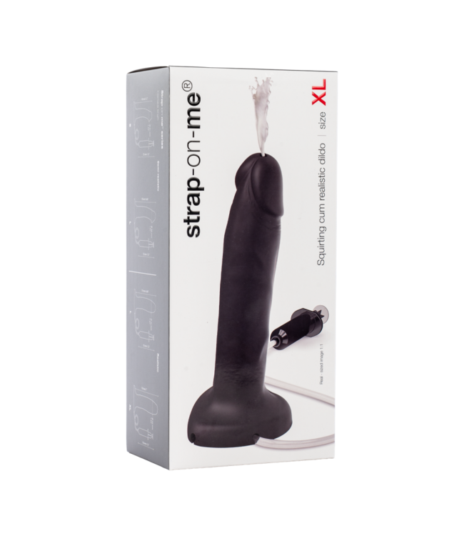 Rimba Strap-On-Me - Squirting Cum Dildo Realistic - Size XL - Black