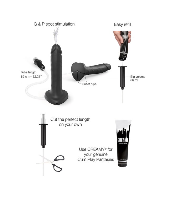 Rimba Strap-On-Me - Squirting Cum Dildo Realistic - Size XL - Black