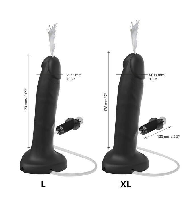 Rimba Strap-On-Me - Squirting Cum Dildo Realistic - Size XL - Black