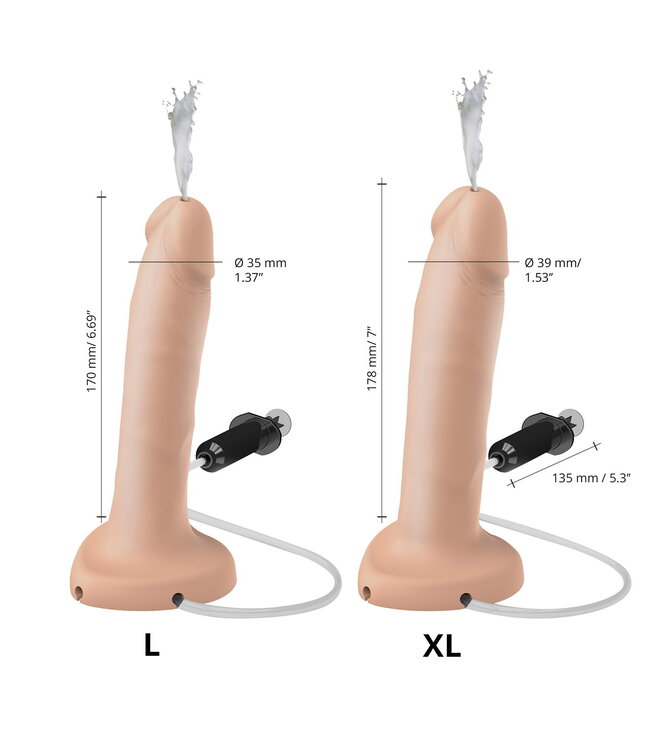 Rimba Strap-On-Me - Squirting Cum Dildo Realistic - Maat XL - Nude