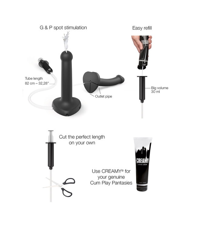 Rimba Strap-On-Me - Squirting Cum Dildo Realistic - Maat L - Zwart