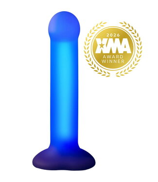 Rimba Strap-On-Me - Glow LED Dildo - Maat M - Paars