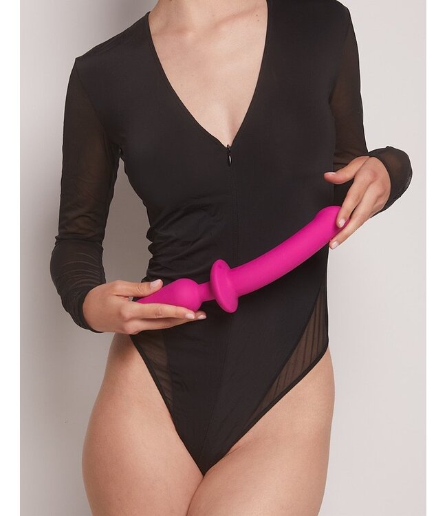 Rimba Strap-On-Me - Semi-Realistische Switch Plug-In - 2-in-1 Dildo & Butt Plug Maat XXL - Roze