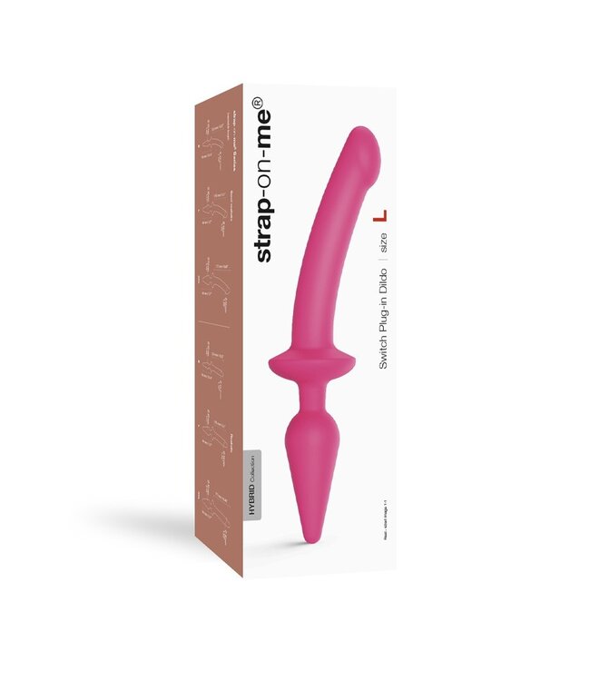 Rimba Strap-On-Me - Semi-Realistische Switch Plug-In - 2-in-1 Dildo & Butt Plug Maat S - Roze