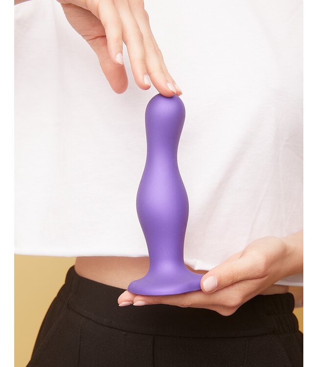 Rimba Strap-On-Me - Dildo Plug Curvy Maat XXL - Metallic Paars