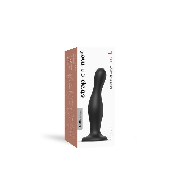 Rimba Strap-On-Me - Dildo Plug Curvy Maat L - Zwart