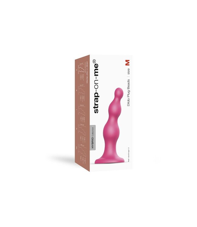 Rimba Strap-On-Me - Dildo Plug Beads Maat M - Metallic Roze