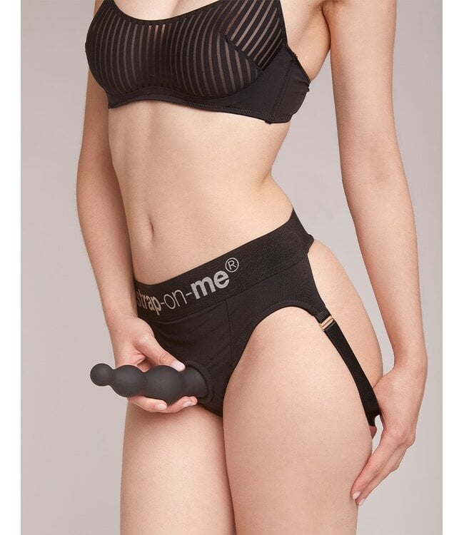 Rimba Strap-On-Me - Dildo Plug Beads Maat XXL - Zwart