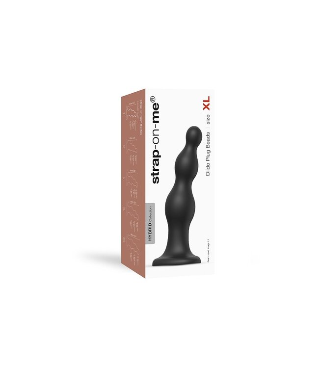 Rimba Strap-On-Me - Dildo Plug Beads Maat XL - Zwart