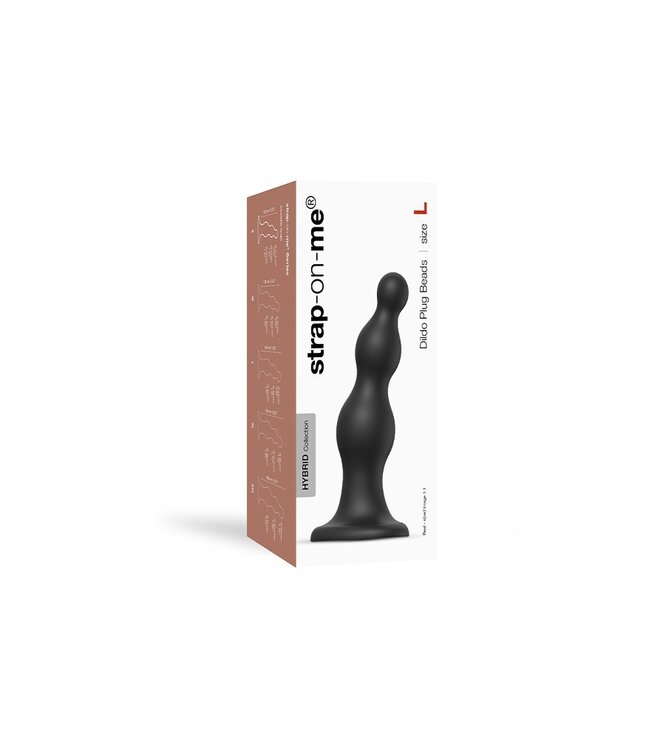 Rimba Strap-On-Me - Dildo Plug Beads Maat L - Zwart