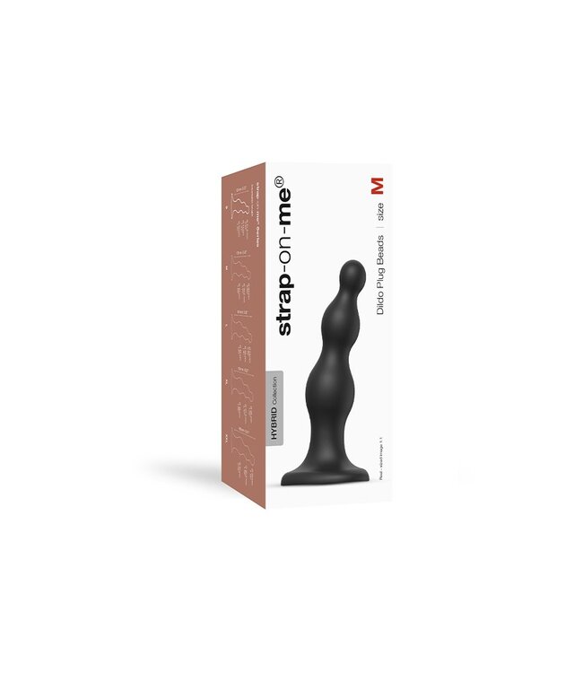 Rimba Strap-On-Me - Dildo Plug Beads Maat M - Zwart