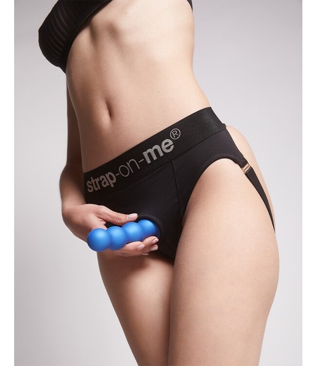 Rimba Strap-On-Me - Dildo Plug Balls Maat XXL - Metallic Blauw
