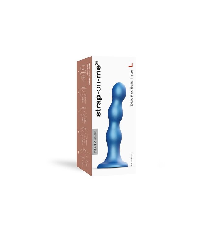 Rimba Strap-On-Me - Dildo Plug Balls Maat L - Metallic Blauw