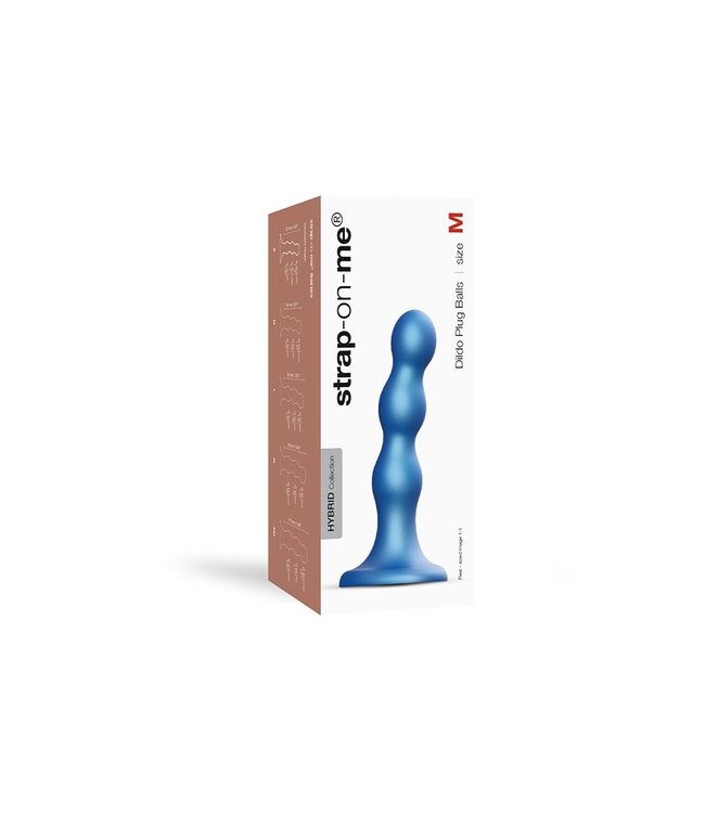 Rimba Strap-On-Me - Dildo Plug Balls Maat M - Metallic Blauw