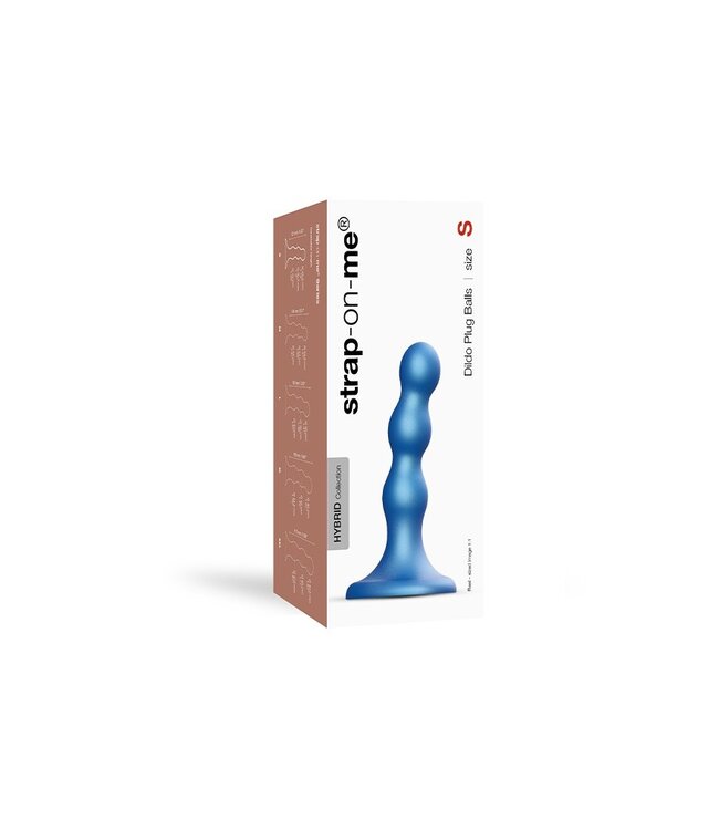 Rimba Strap-On-Me - Dildo Plug Balls Maat S - Metallic Blauw