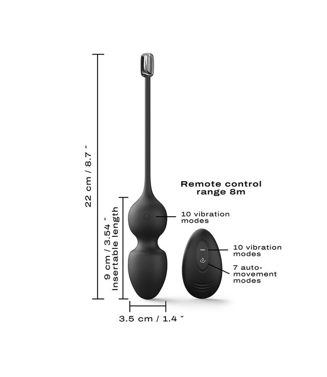 Rimba Dorcel - Love Balls - Vibrerende Kegel Balletjes met Afstandsbediening - Zwart