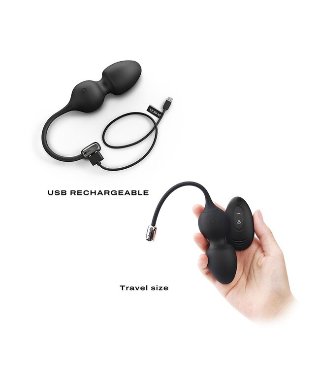 Rimba Dorcel - Love Balls - Vibrerende Kegel Balletjes met Afstandsbediening - Zwart
