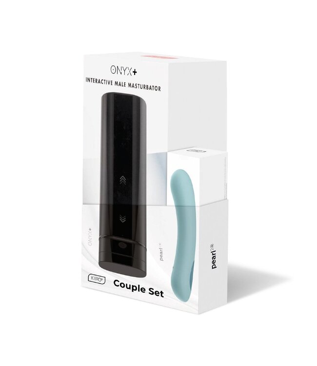 Rimba Kiiroo - Koppelset Masturbator Onyx+ en G-Spot Vibrator Pearl 2+ - Zwart & Turquoise