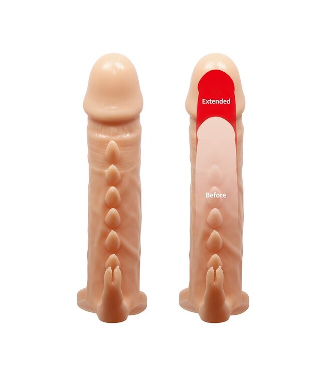 Rimba Pretty Love - Emmitt - Penis Sleeve met geribbeld ontwerp - Nude