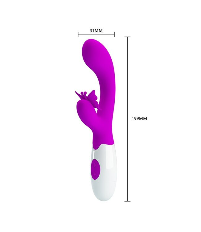 Rimba Pretty Love - Butterfly Kiss - Rabbit Vibrator - Roze