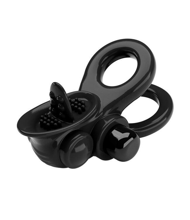 Rimba Pretty Love - Passionate Ring - Vibrerende Cockring - Zwart