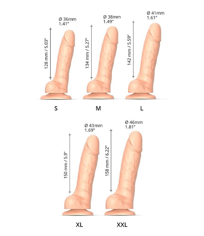 Rimba Strap-On-Me - Sliding Skin Realistische Dildo Maat L - Nude