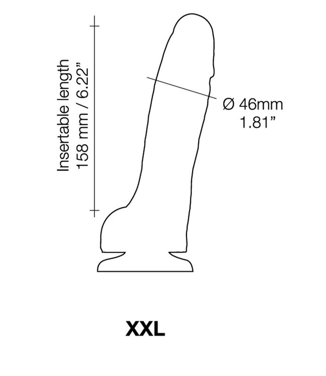 Rimba Strap-On-Me - Sliding Skin Realistic Dildo Maat XXL - Zwart