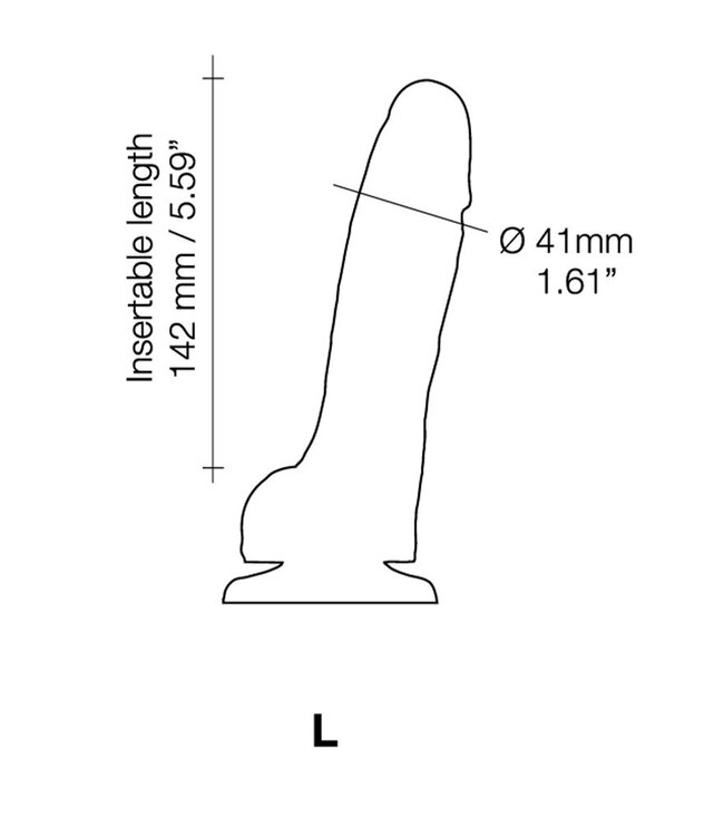 Rimba Strap-On-Me - Sliding Skin Realistische Dildo Maat L - Zwart