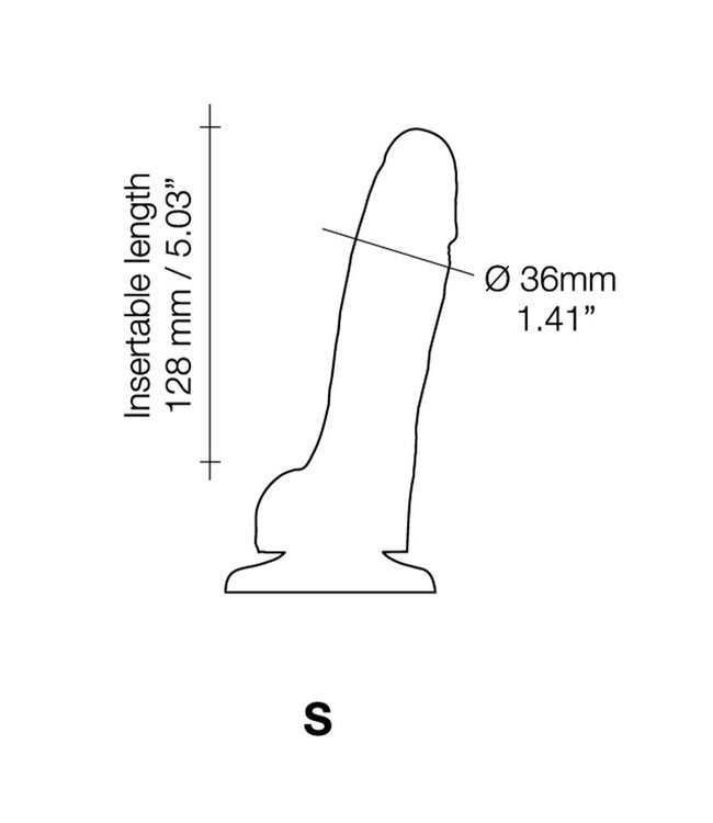 Rimba Strap-On-Me - Sliding Skin Realistische Dildo Maat S - Zwart