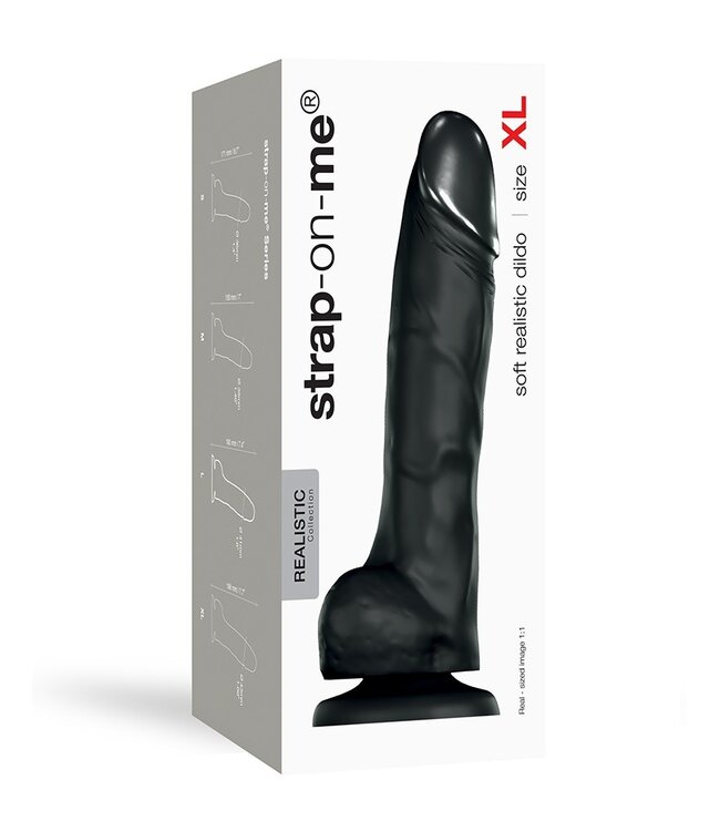 Rimba Strap-On-Me - Soft Realistic Dildo Size XL - Zwart