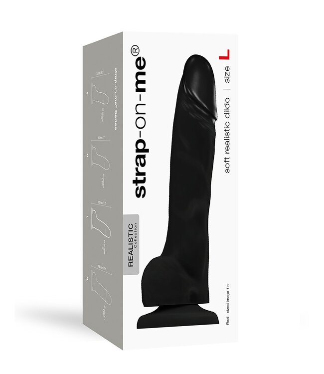Rimba Strap-On-Me Soft Realistic Dildo Black Size L