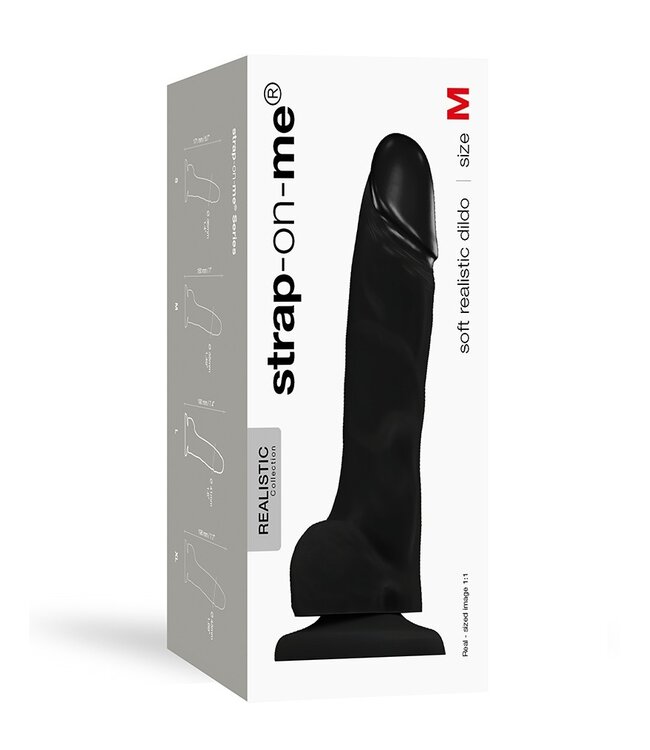 Rimba Strap-On-Me Soft Realistic Dildo Black Size M